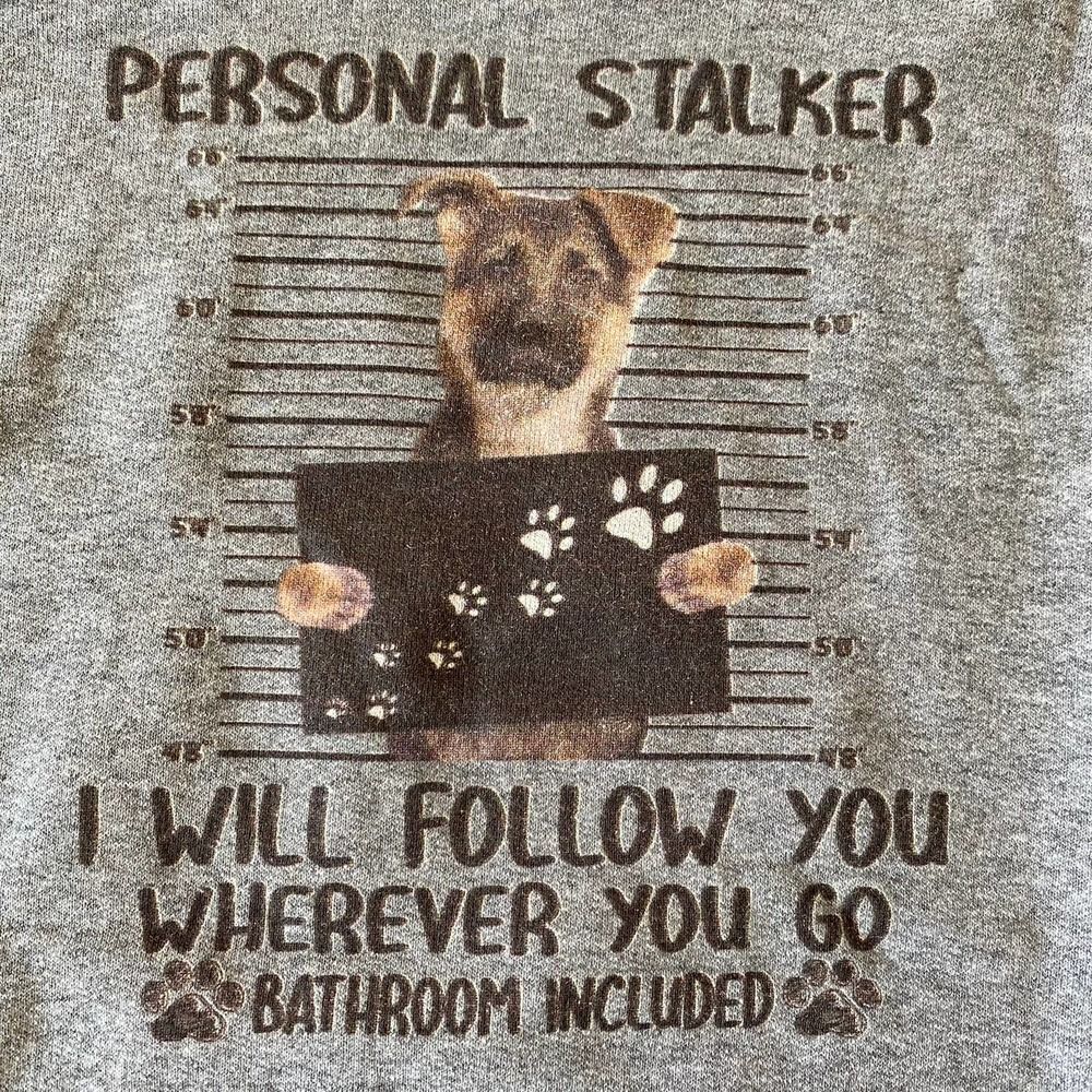German Shepard Personal Stalker Hoodie Gray Medium
